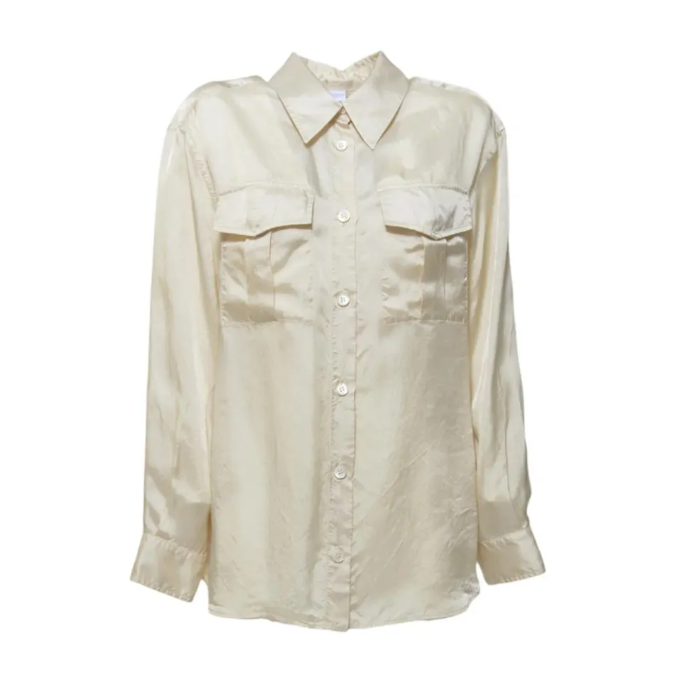 Aspesi Cruise G5489C328 blusa raso ecrù