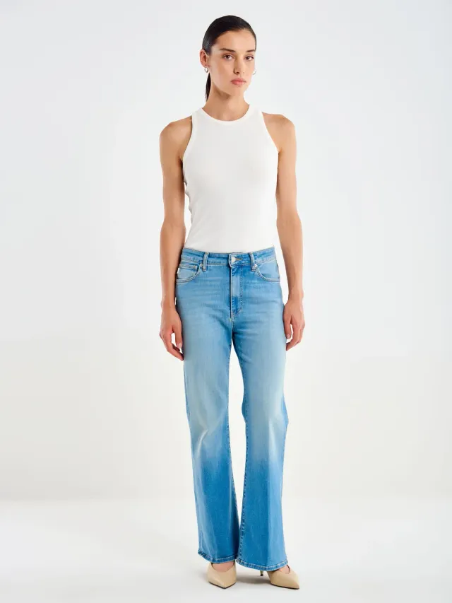 Vicolo Jeans Shanti flare blu denim elasticizzato