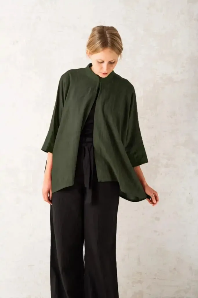 Jyoti Chandrapur cardigan cotone verde oliva
