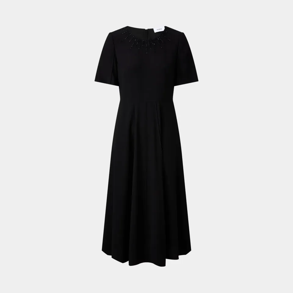 Ports LQ9D130TWB005 abito nero maniche corte elegante