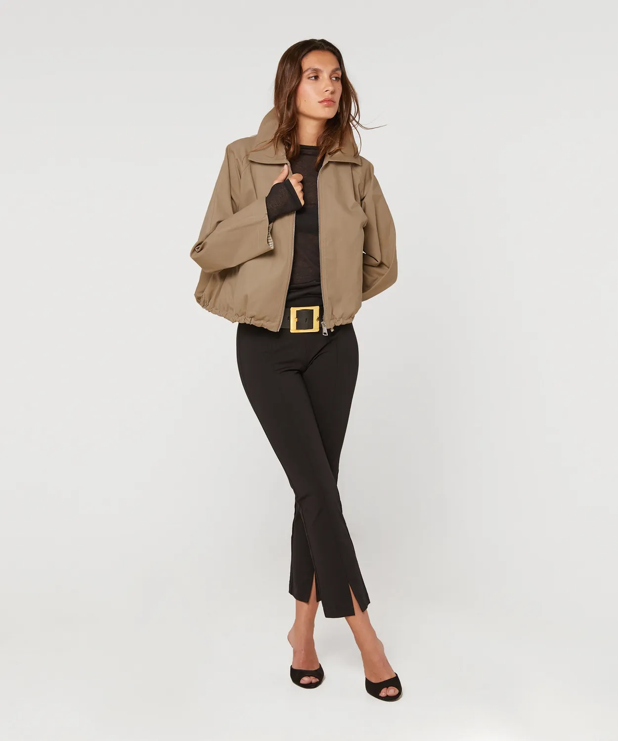 Rodier Giacca Oversize Cotone Beige Scuro Zip