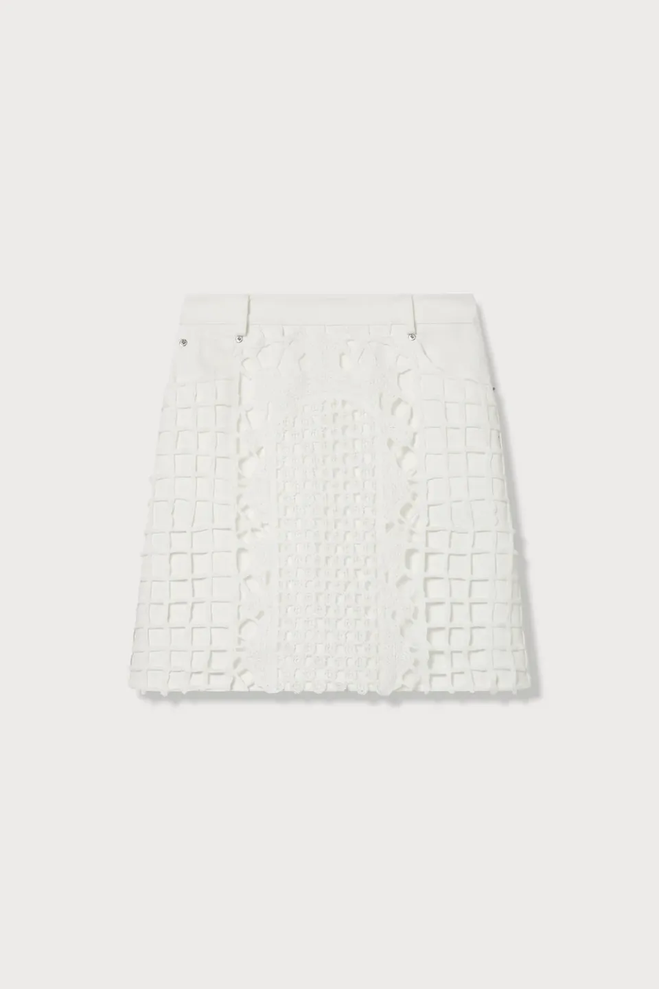 PORTS 1961 minigonna crochet bianca borchie