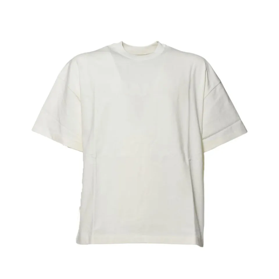 Jil Sander J21GC0168J20243 t-shirt panna logo cotone