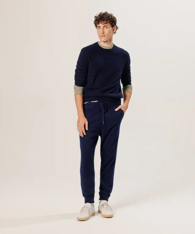 Rodier pantaloni jogging cashmere navy morbidi