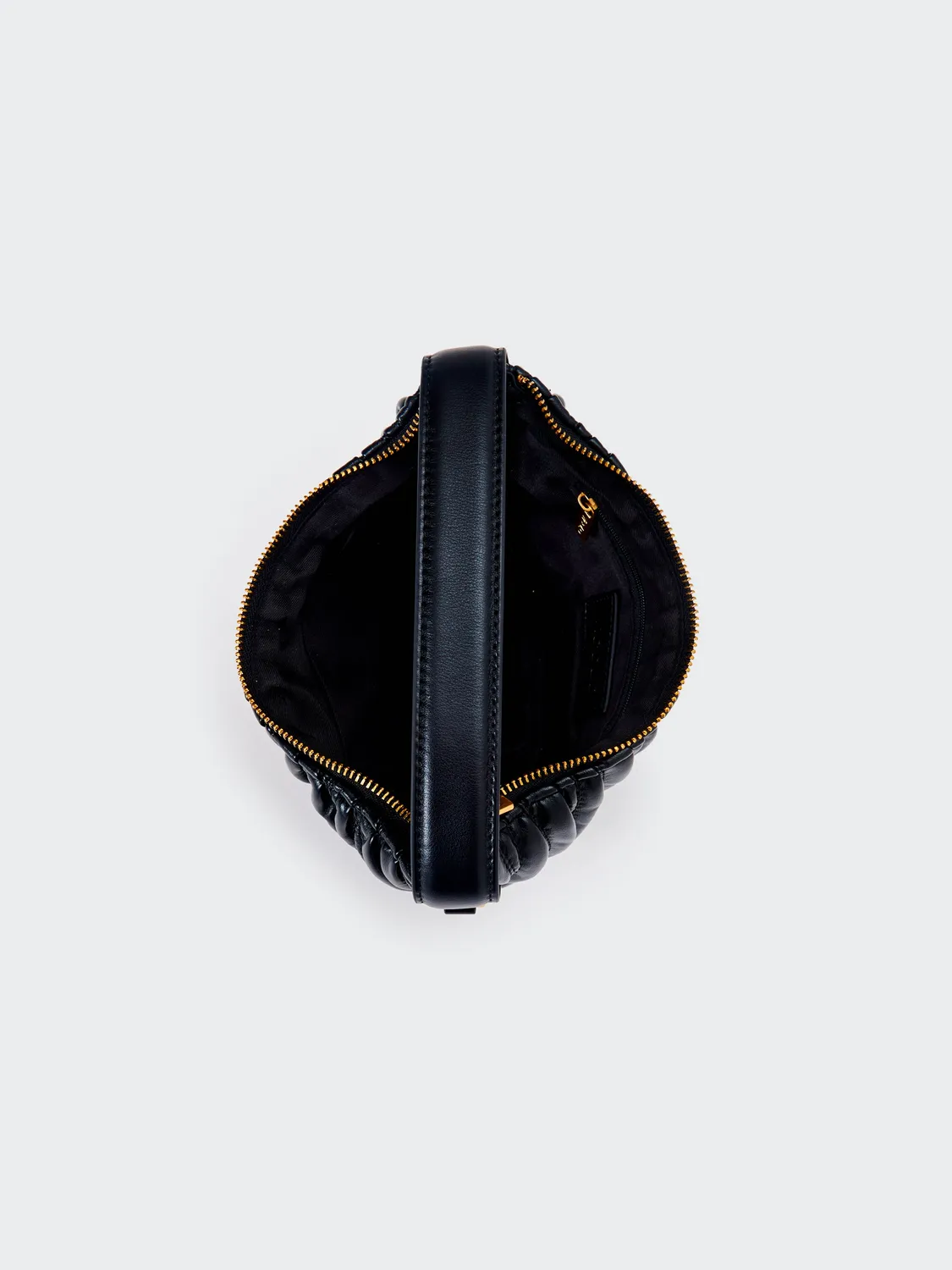 Vicolo Borsa Croissant Matelasse nera borsa mano