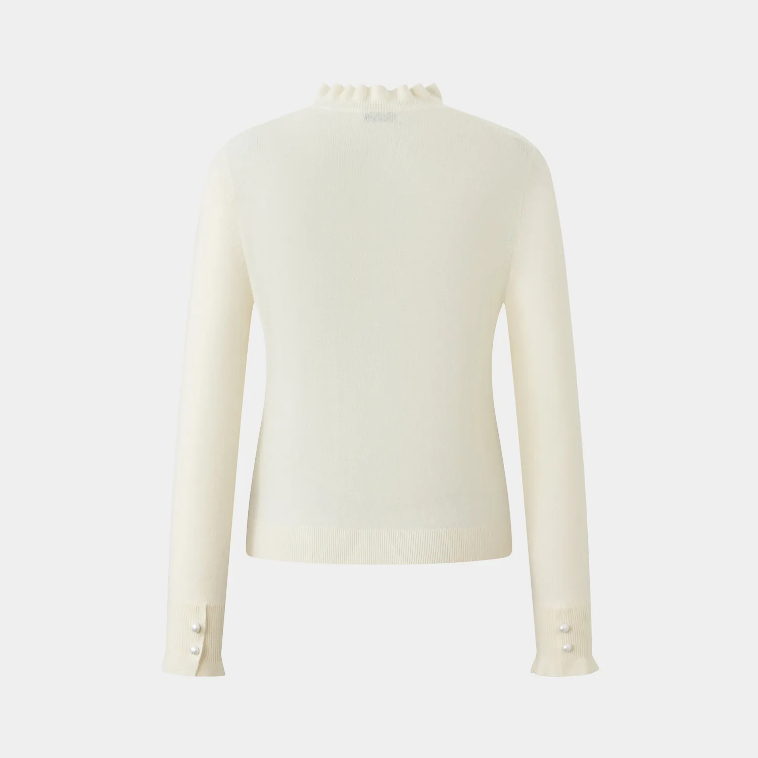Ports White Henley maglia crema con rouches