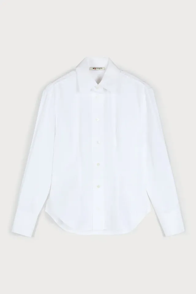PORTS No.10 Refined Comfort Button-Up Shirt camicia bianco cotone