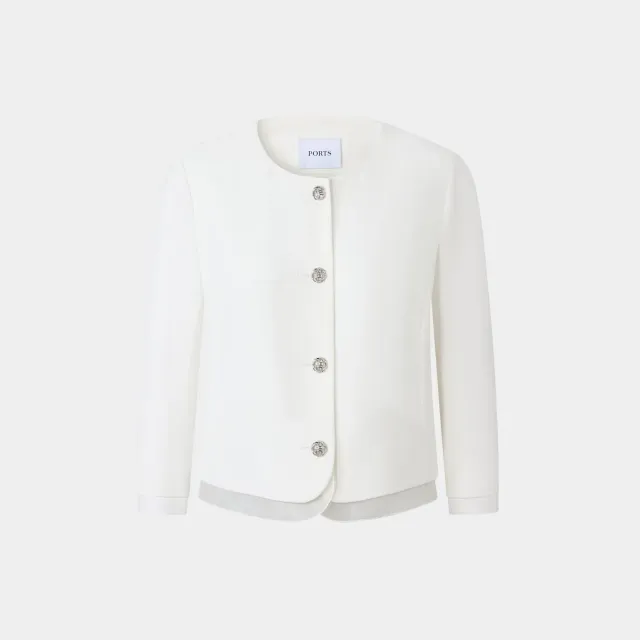 Ports Cream Tweed giacca crema bouclé