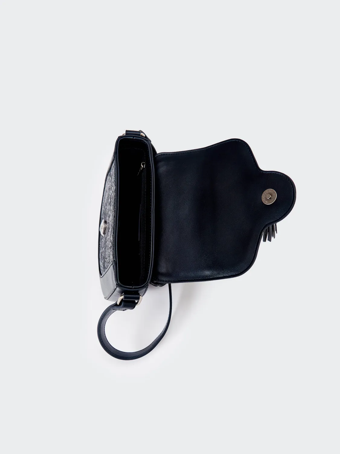 Vicolo Nomad Impressa Country borsa nera tracolla