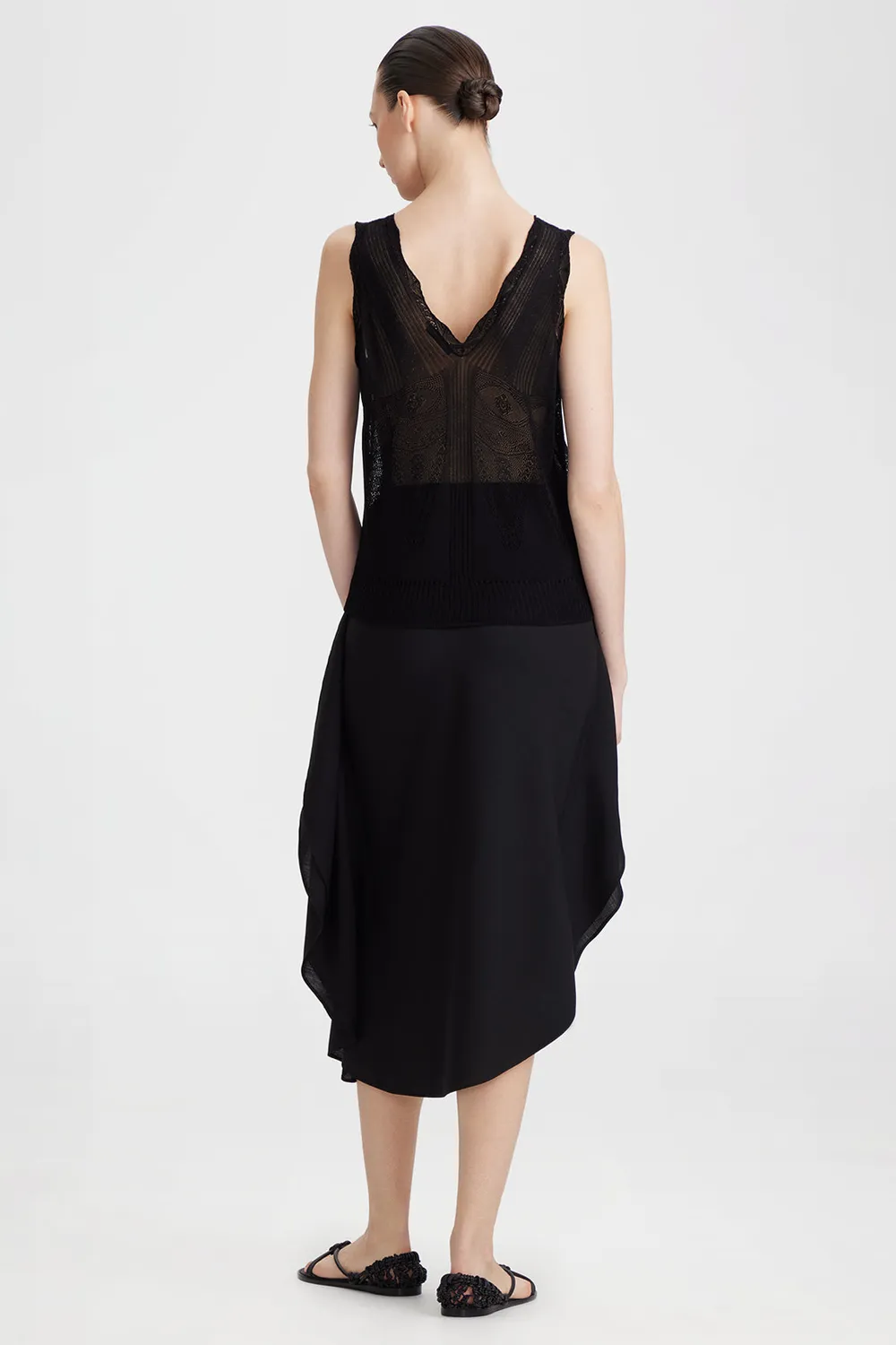 PORTS 1961 gilet in maglia traforata nero