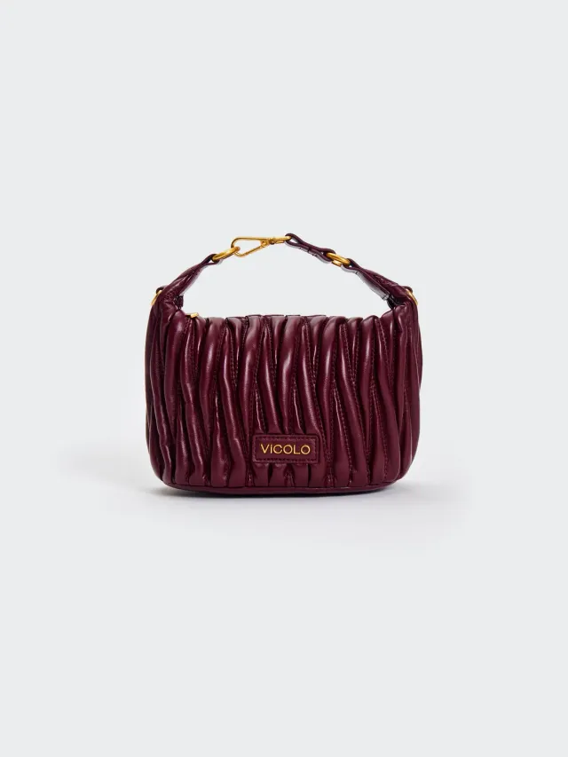 Vicolo Hook Puffy borsa a mano melanzana trapuntata