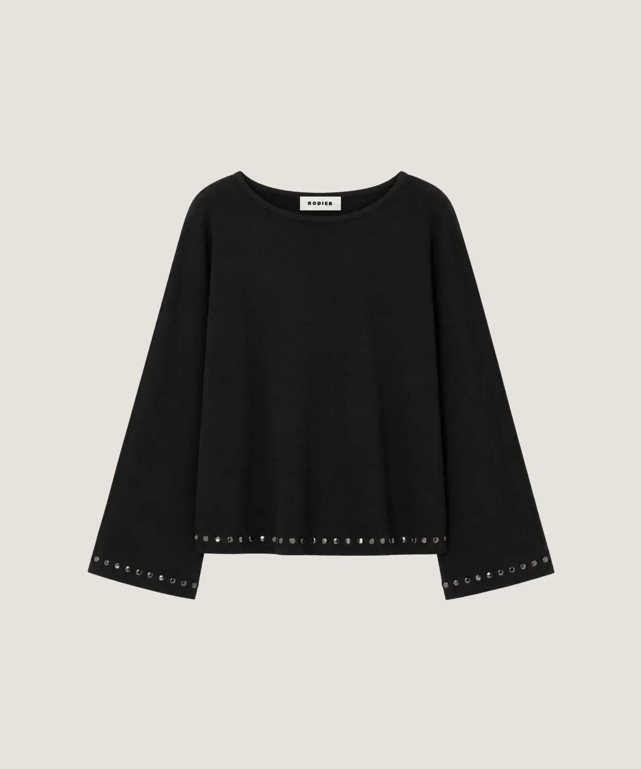 Rodier T-Shirt Svasata Maniche Lunghe Nero Morbida