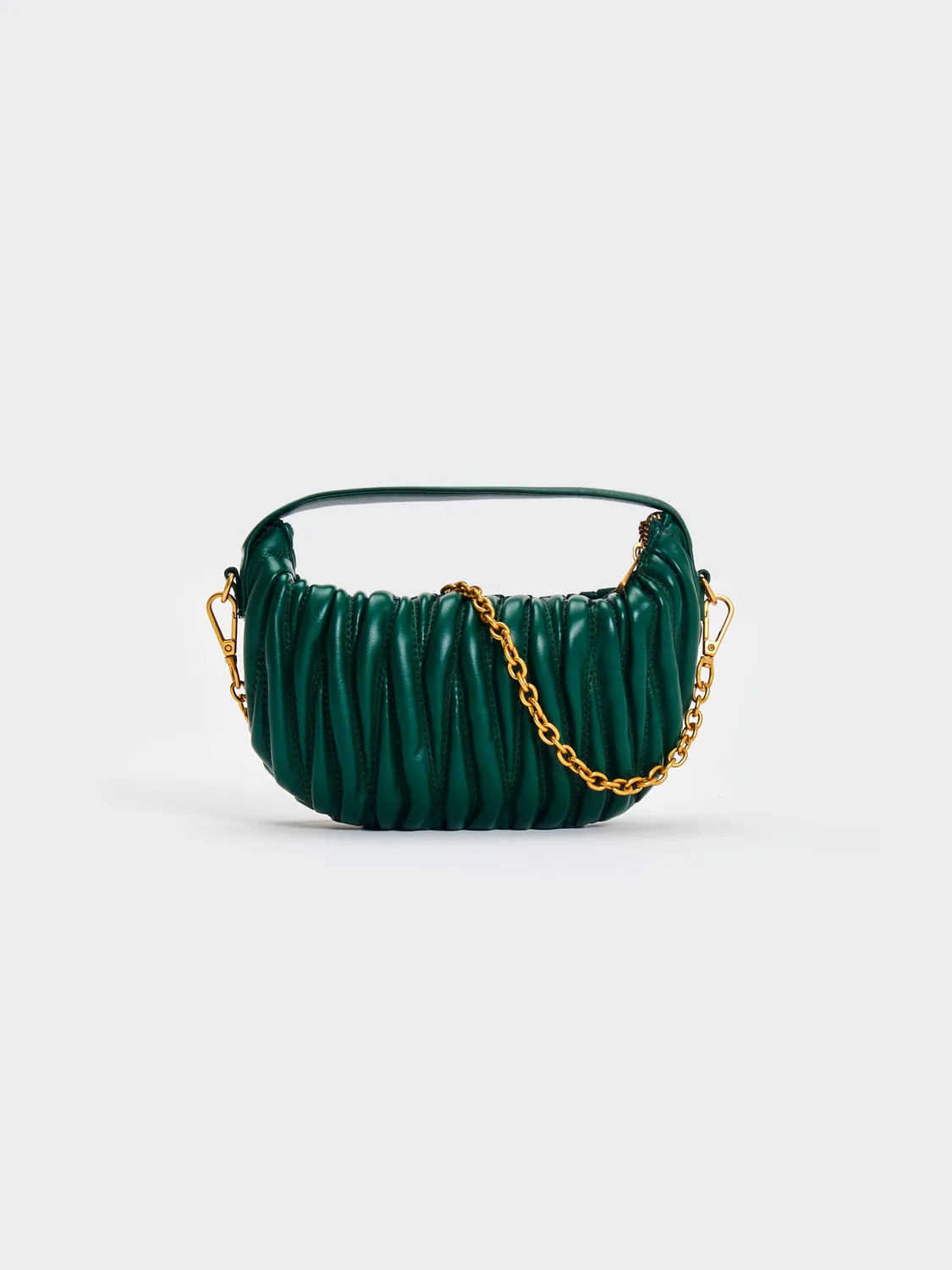Vicolo Croissant Borsa Matelasse Verde Foresta