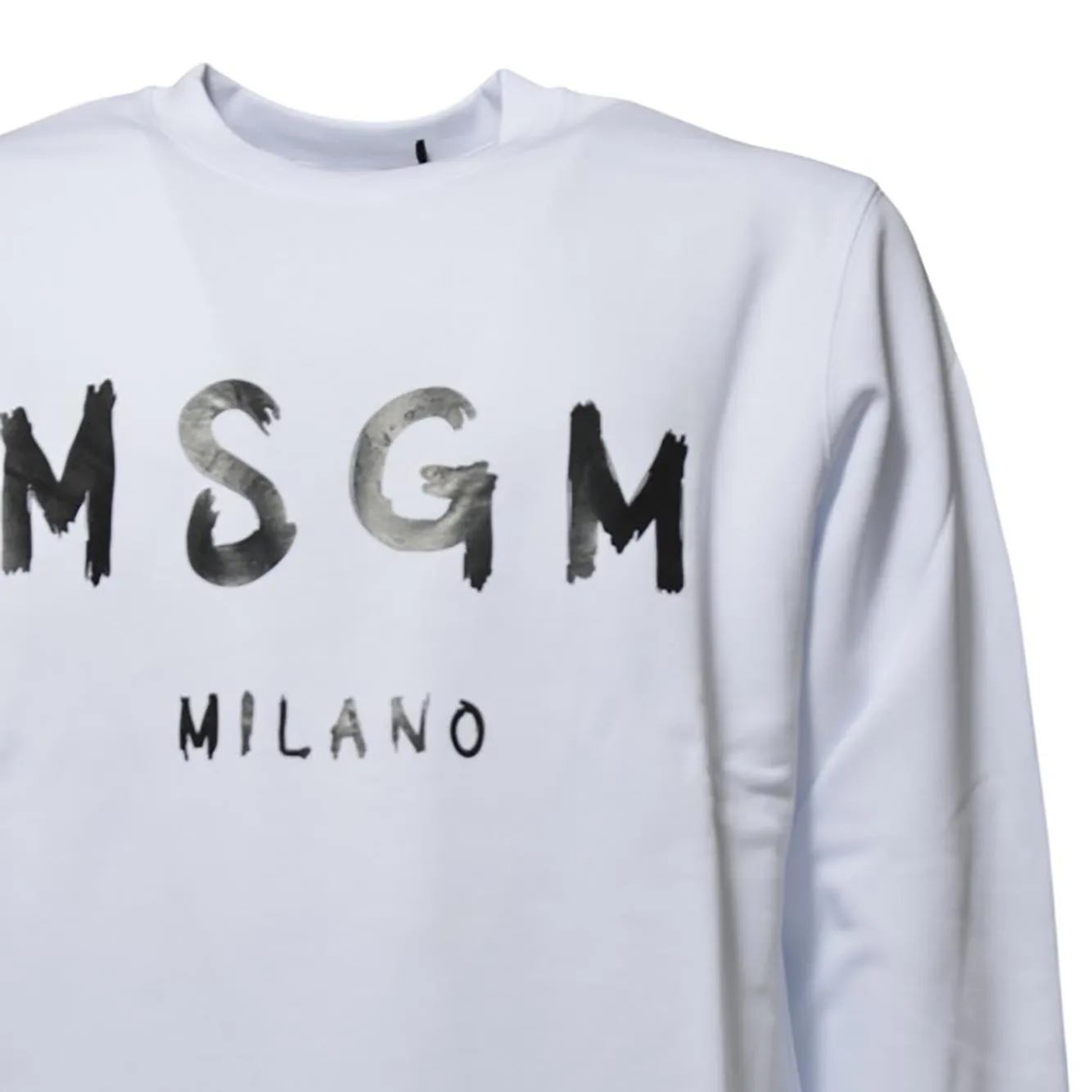 MSGM 2000MM513300000 felpa bianca S cotone logo