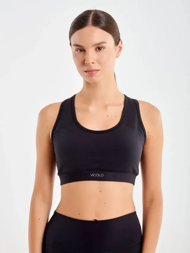 Vicolo Vogatore Top Cropped Nero Modellante