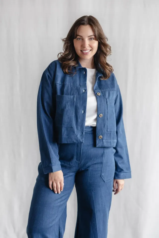 Jyoti Fair Works Mayur Denim giacca corta denim cotone