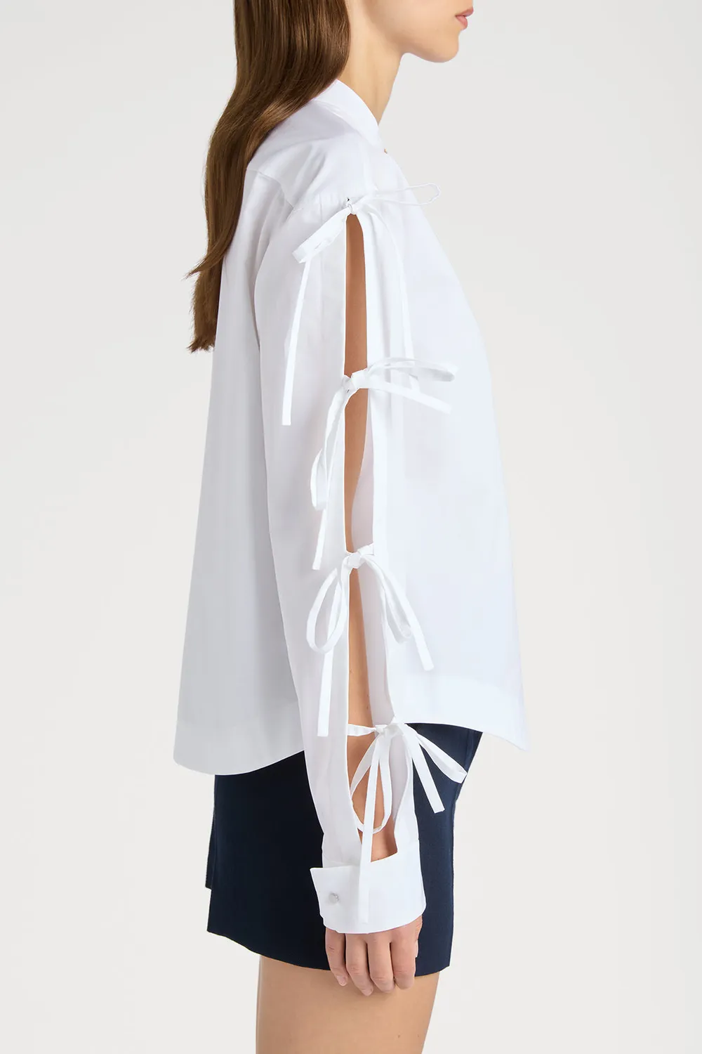 PORTS 1961 No.10 camicia ribbon tie bianca
