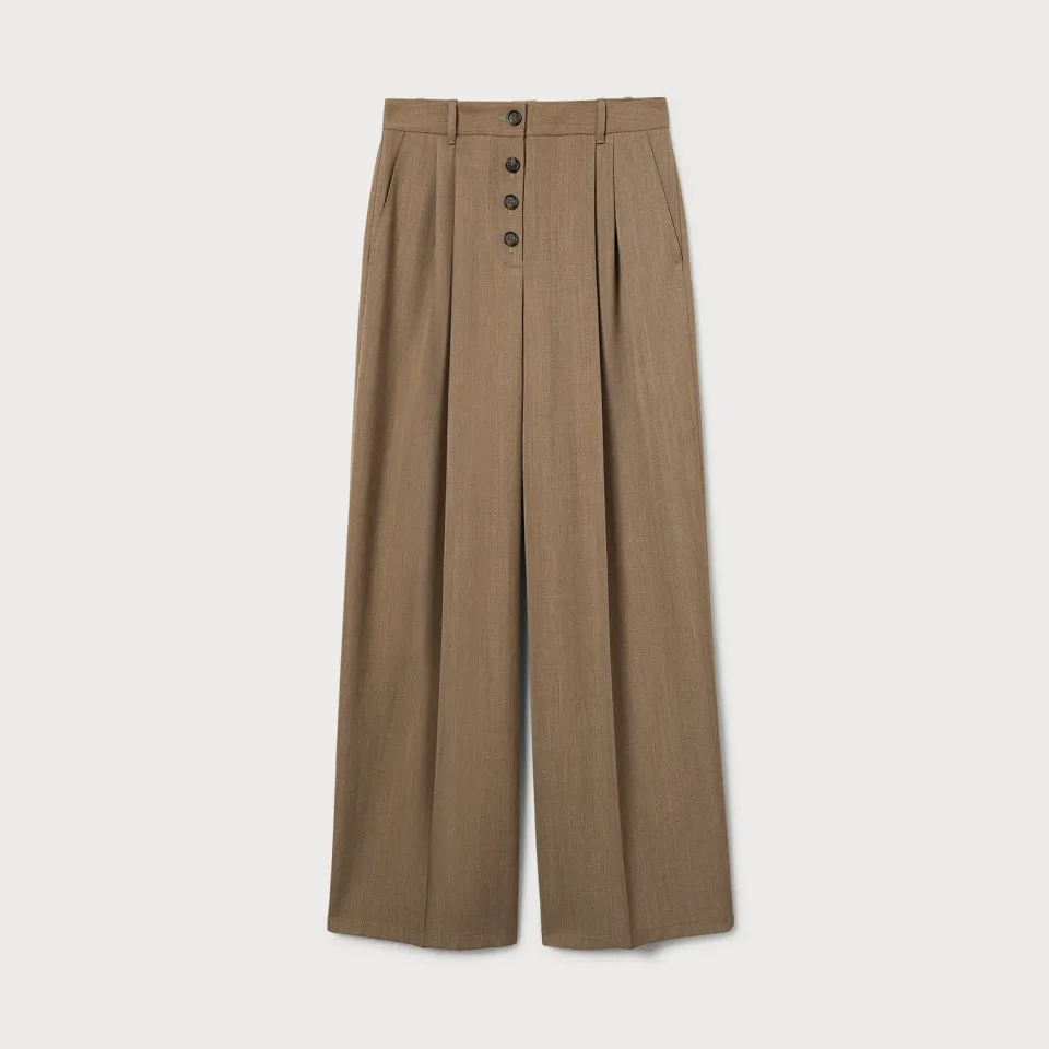 Ports 1961 PW426TWL01 pantaloni palazzo camel 36 lana