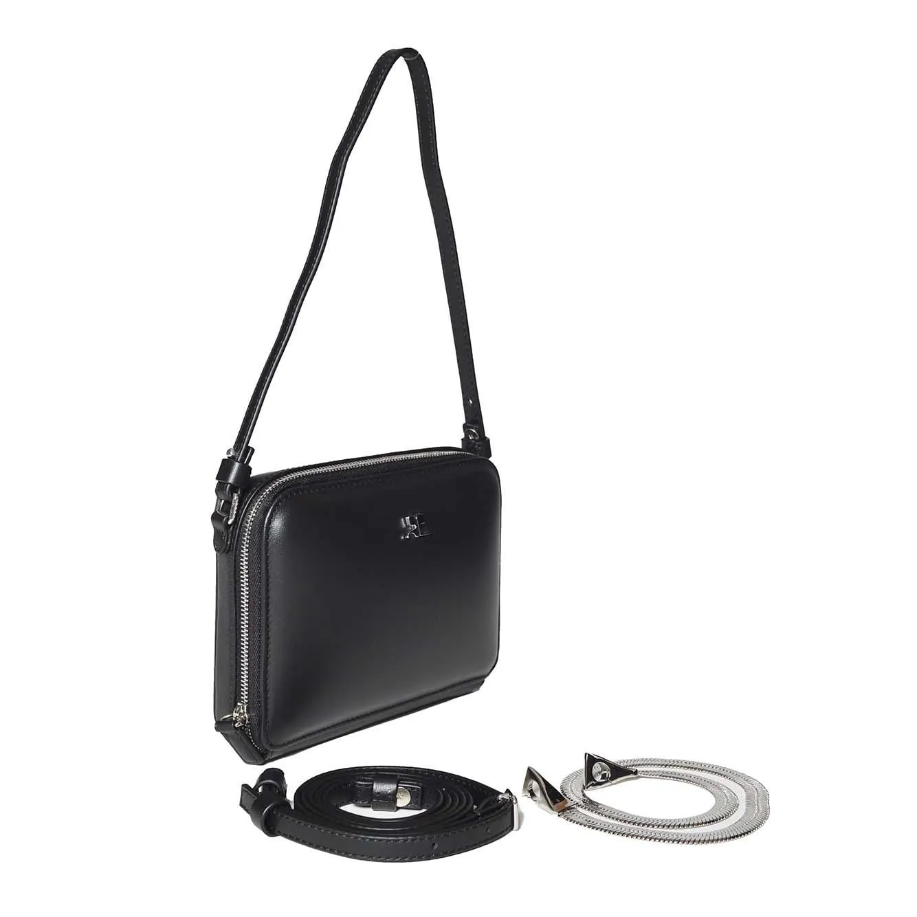 Courregès Cloud Chained 424GSA146CR0065 borsa pelle nera