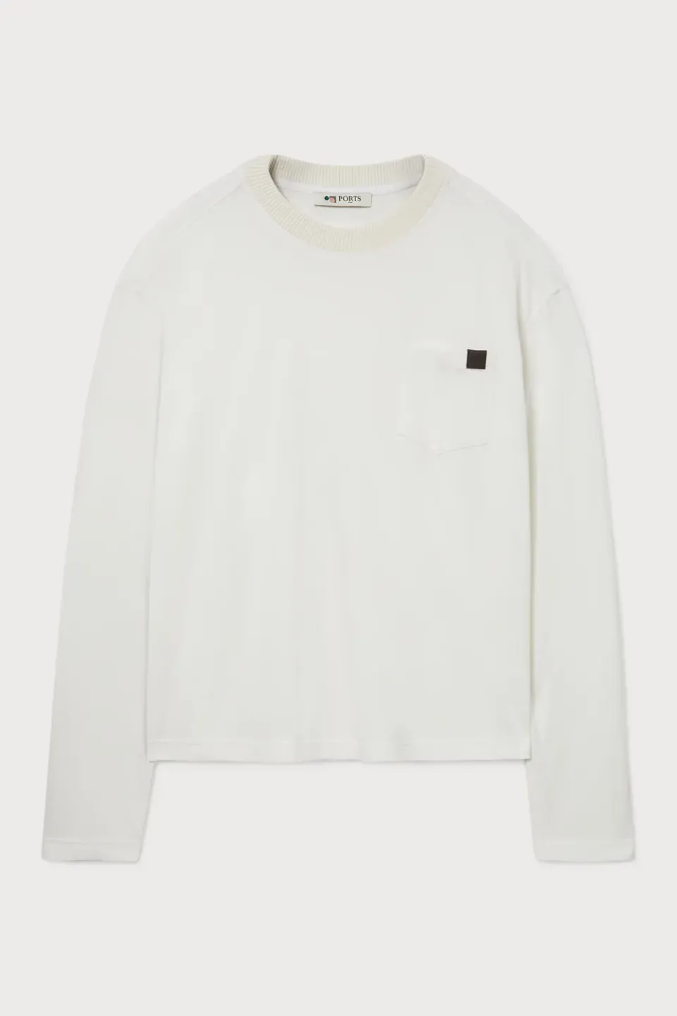 Ports Cotton Silk t-shirt cotone seta crema manica lunga S