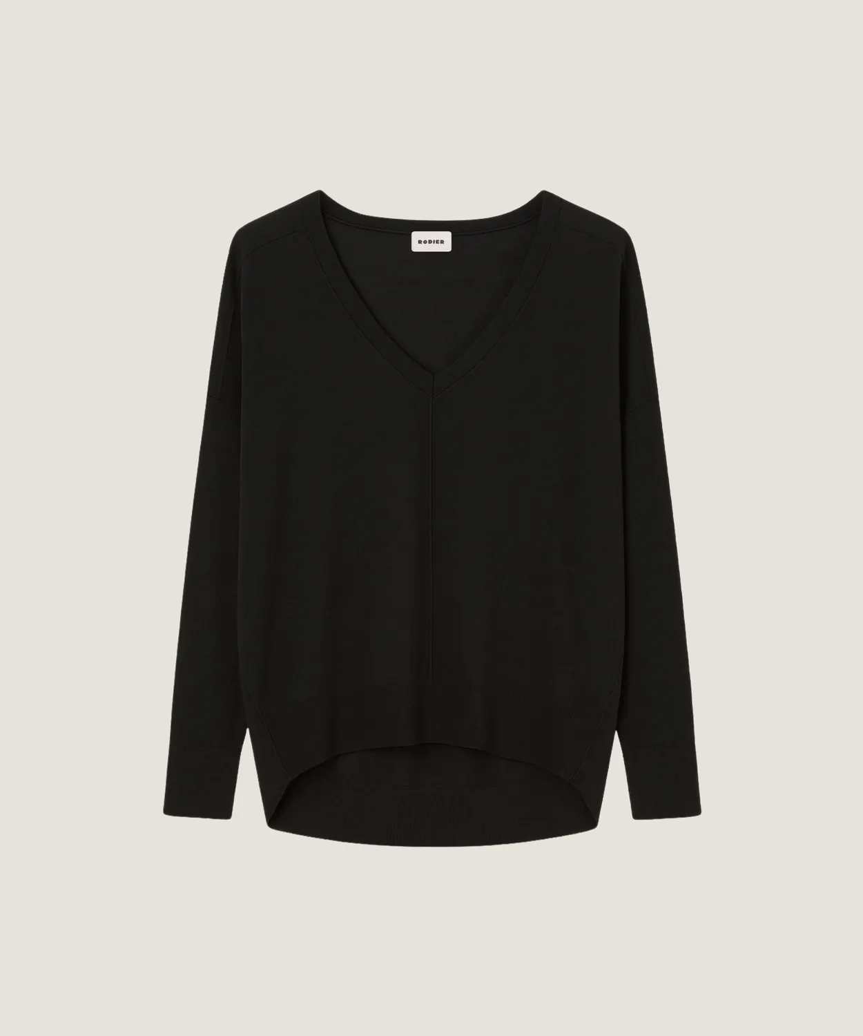 Rodier maglione oversize scollo a V lana nero