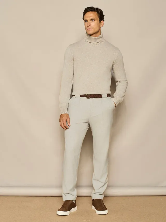 Paul Taylor Pantalone Wide Fit Doppia Pinces Grigio Chiaro