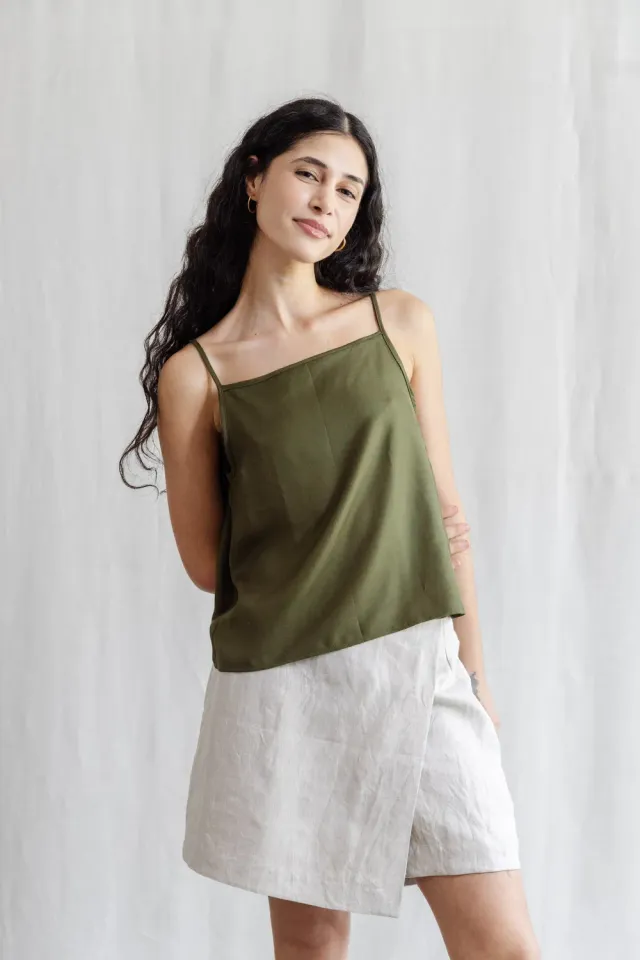 Jyoti Fair Works Lilea canotta modal kaki leggera estate