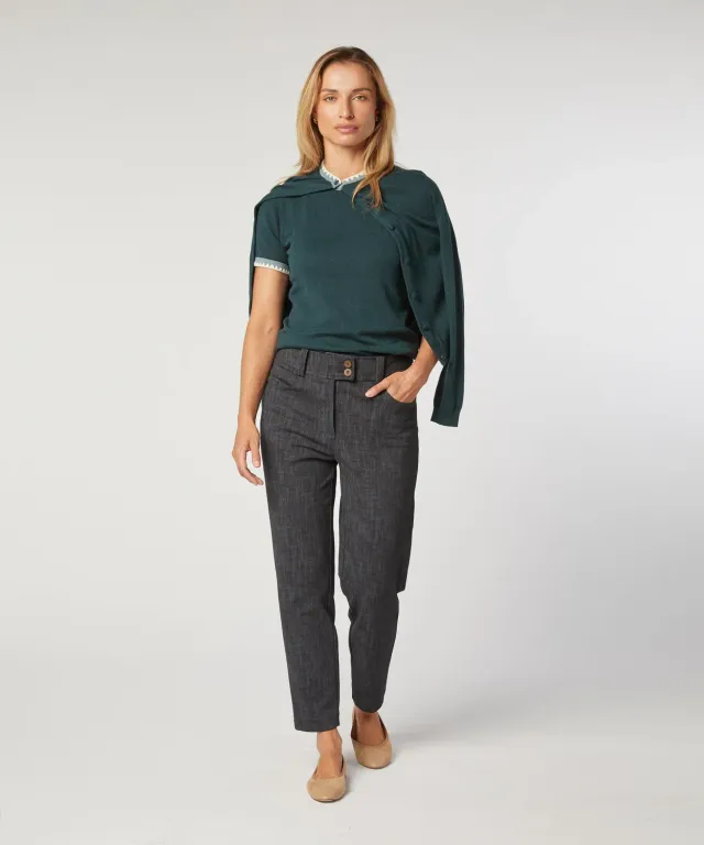 Rodier Pantaloni dritti viscosa Grigio Antracite 7/8