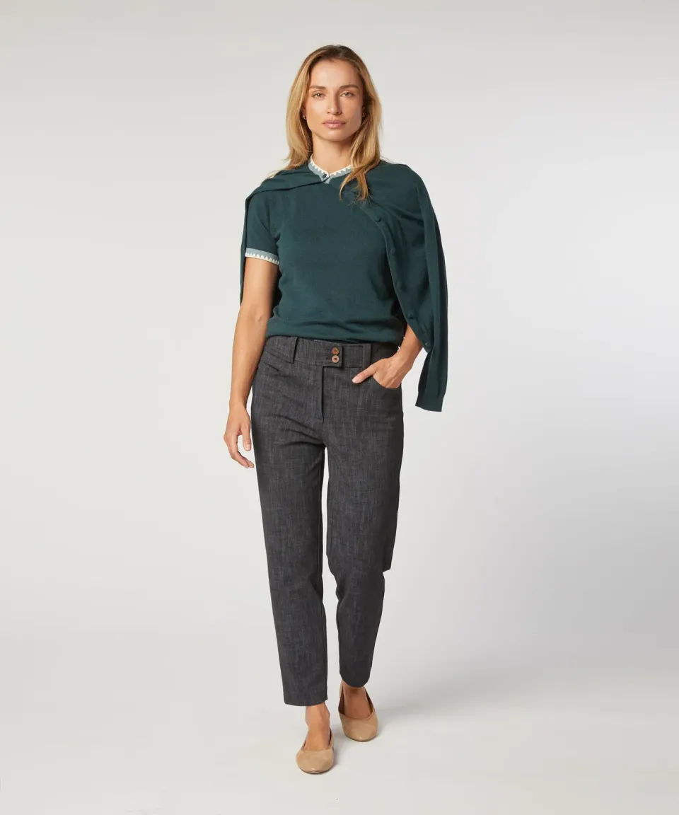 Rodier Pantaloni dritti viscosa Grigio Antracite 7/8
