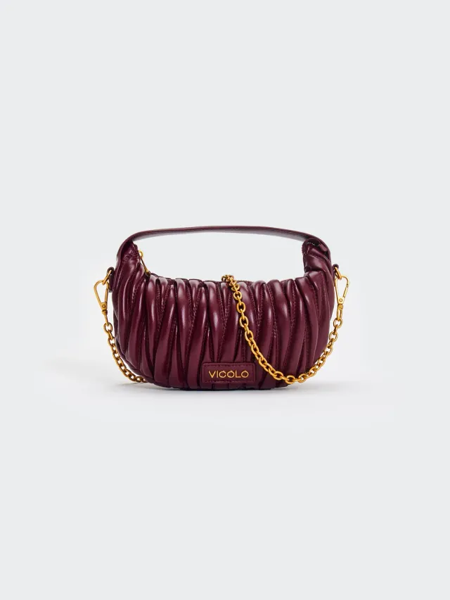 Vicolo Borsa Croissant Matelassé melanzana