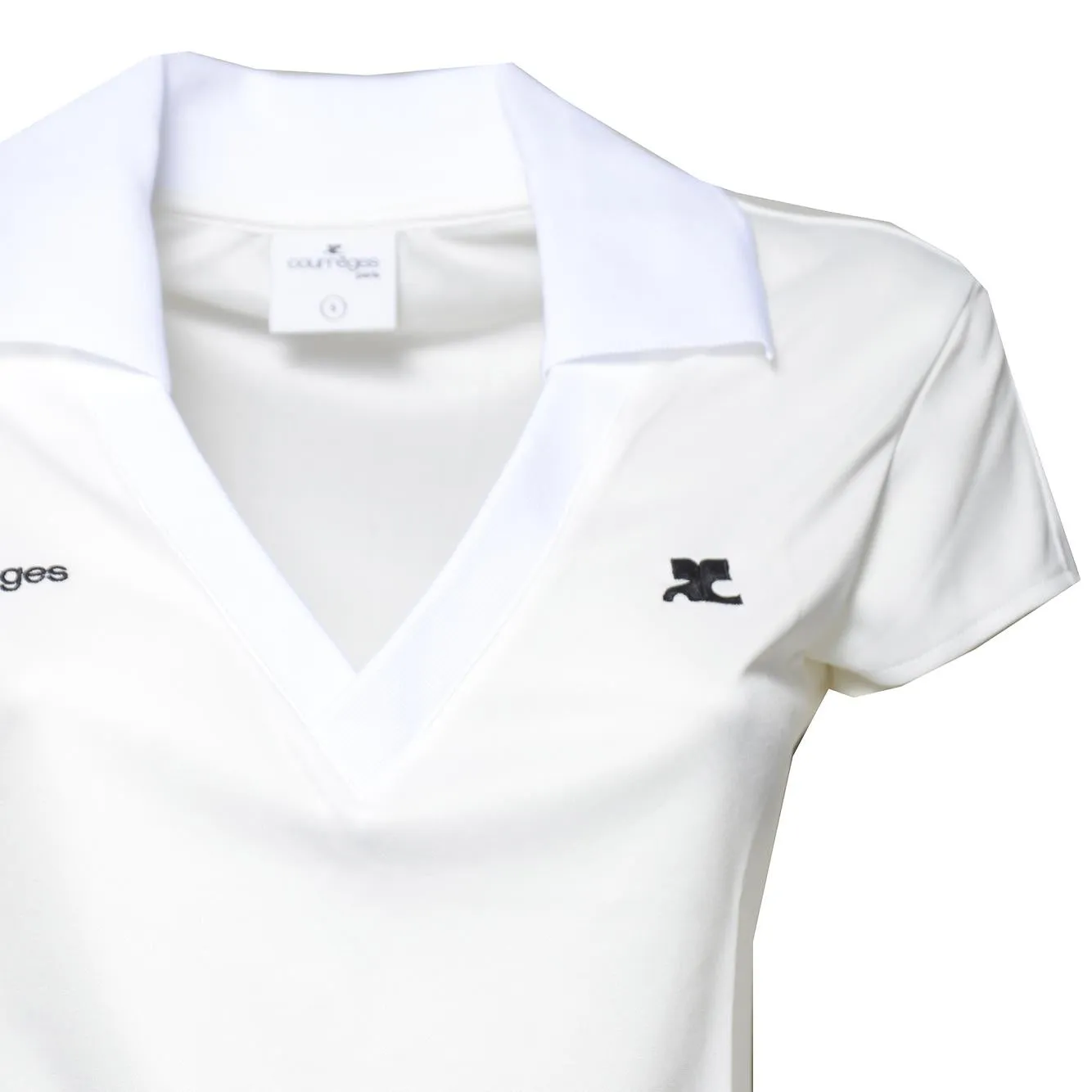 Courregès 126JPO057JS0195 Polo Cropped Bianca