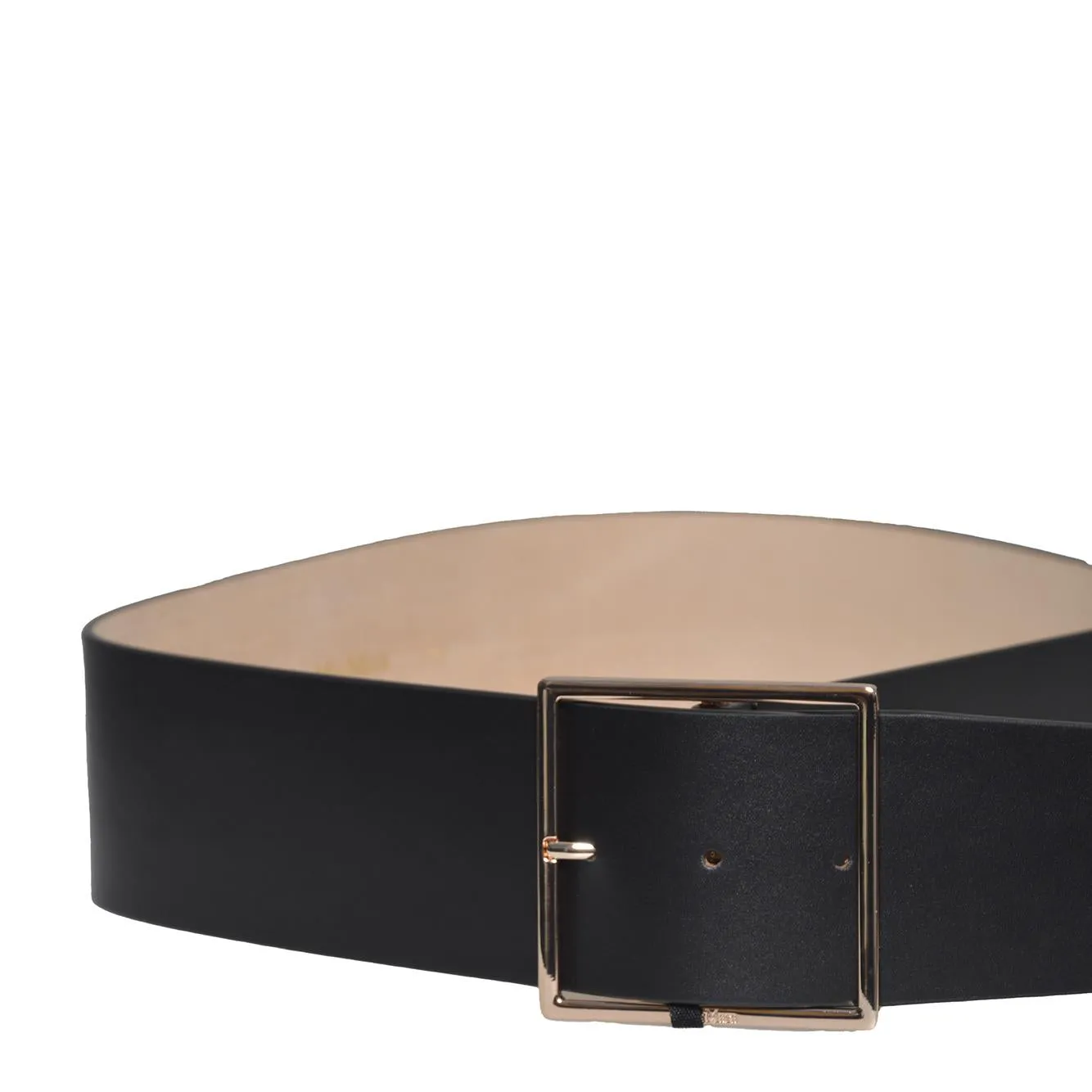 Max Mara Ginnico cintura pelle nera cintura sottile