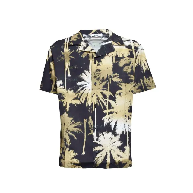 MSGM Junior S4MSJBSI206 camicia nero stampa palme 14A