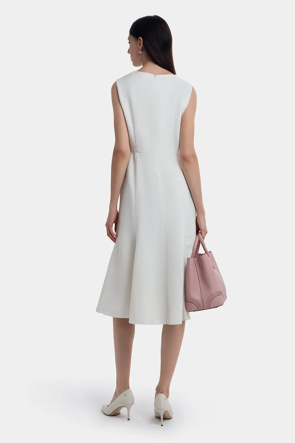 Ports 1961 Effortless White Dress abito crema poliestere
