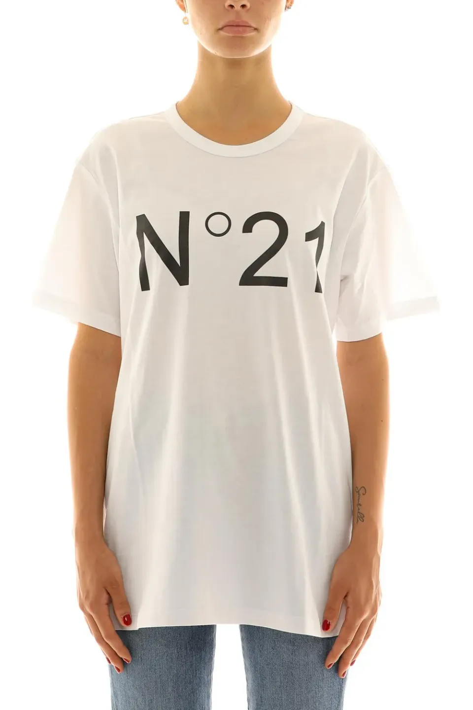 N°21 F0516314 t-shirt bianca cotone logo 44