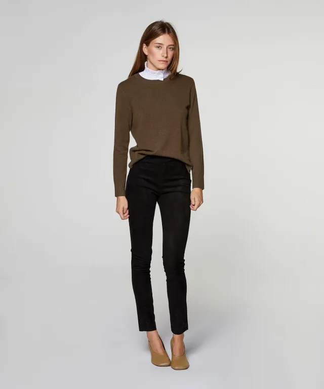 Rodier leggings in pelle agnello nero elasticizzati 34-44
