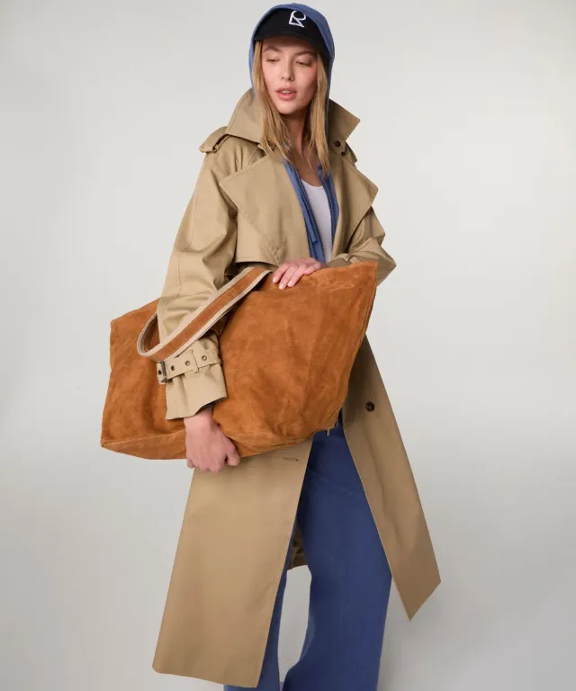 Rodier Trench Oversize Misto Cotone Beige Donna