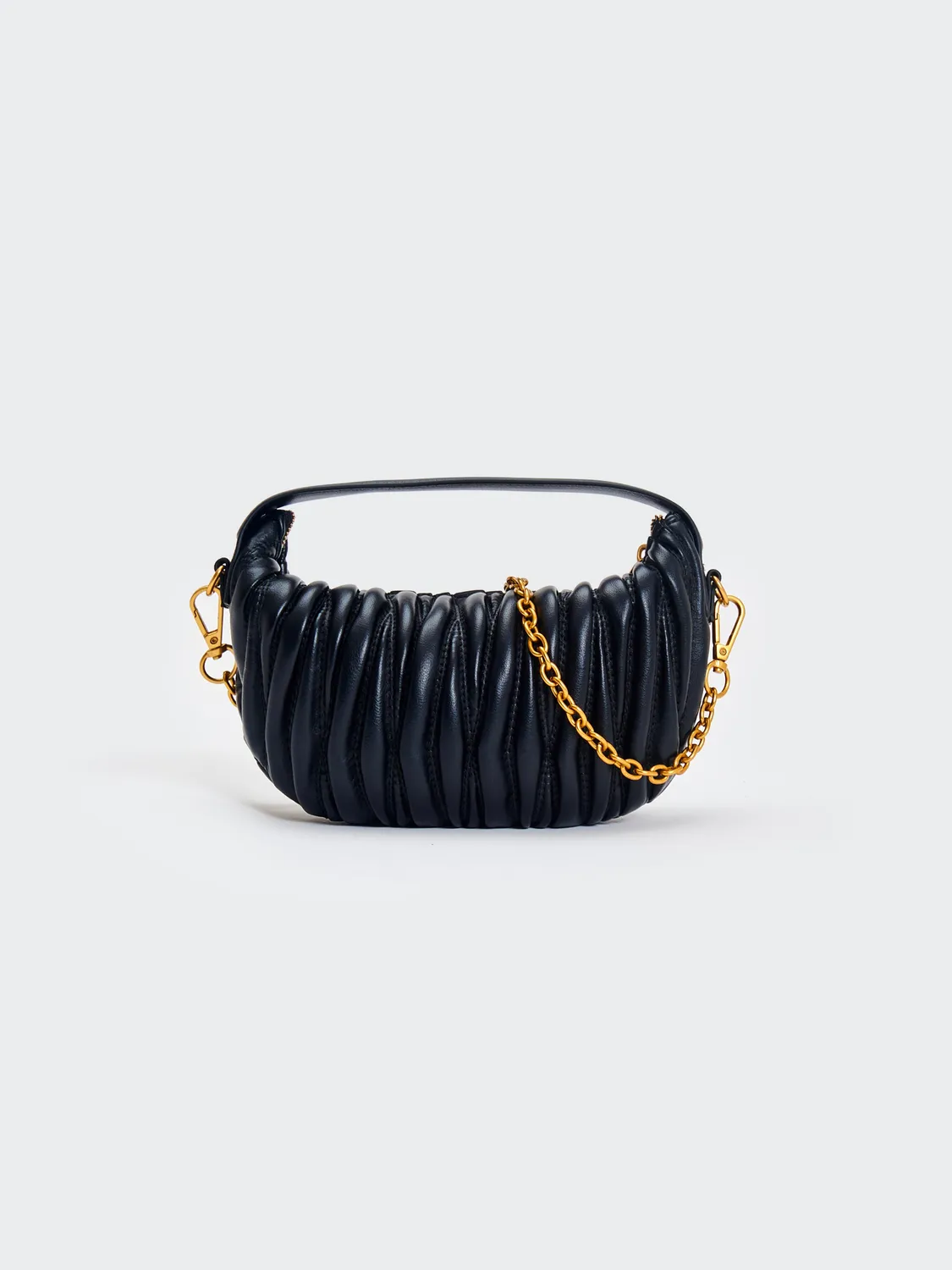 Vicolo Borsa Croissant Matelasse nera borsa mano