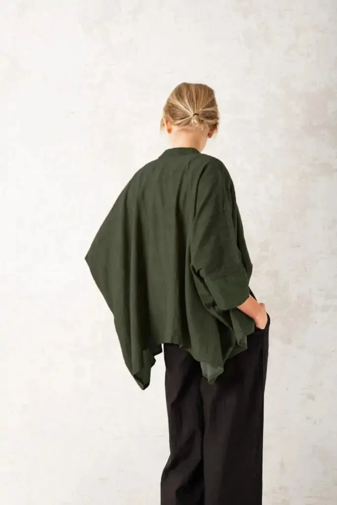 Jyoti Chandrapur cardigan cotone verde oliva
