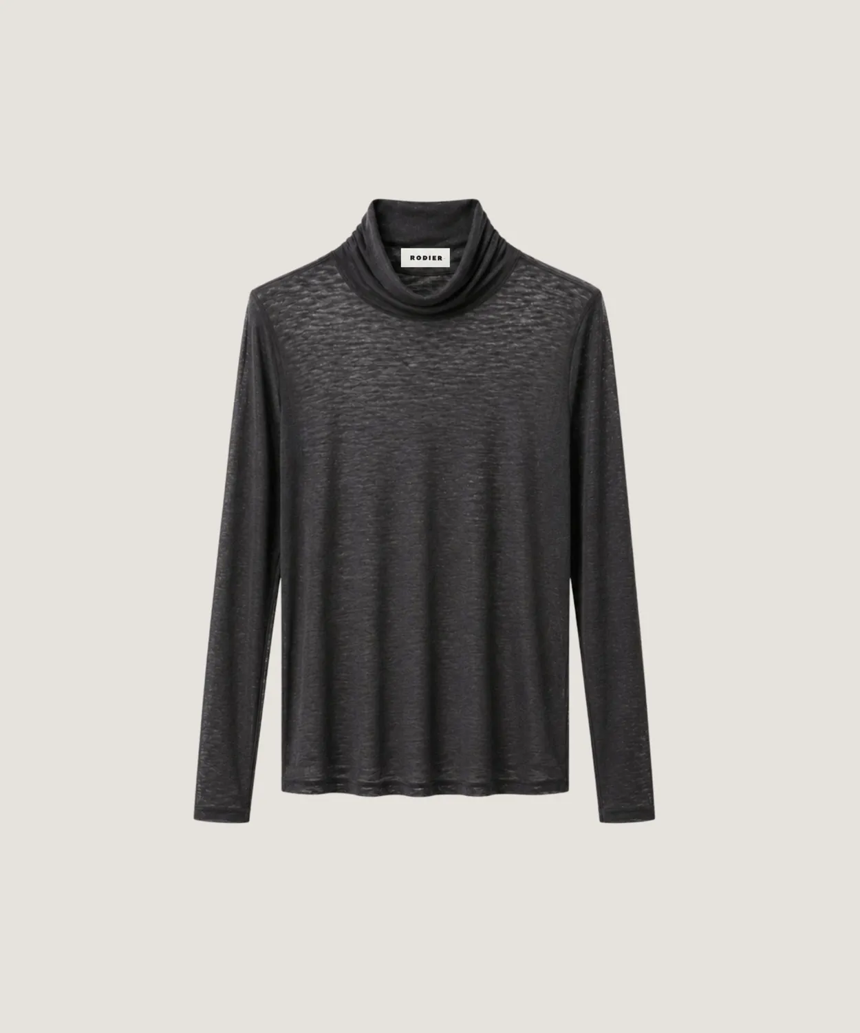Rodier t-shirt collo alto maglia fine antracite