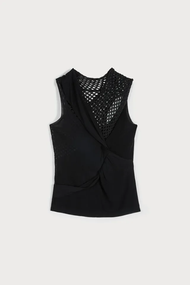 Ports 1961 Symbolizes Weaving Top nero maglia