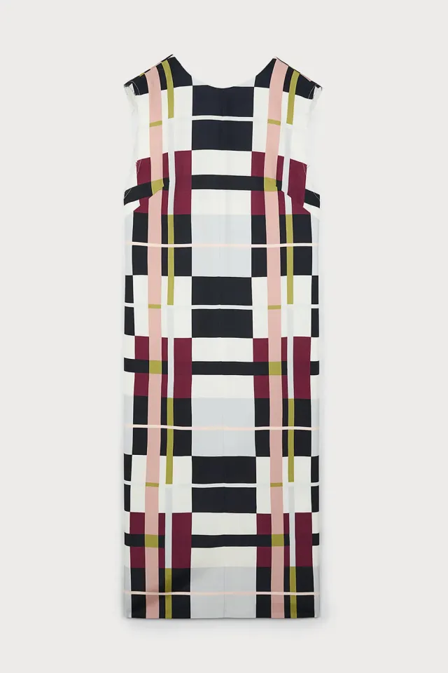 PORTS Sleeveless Checked abito quadri senza maniche