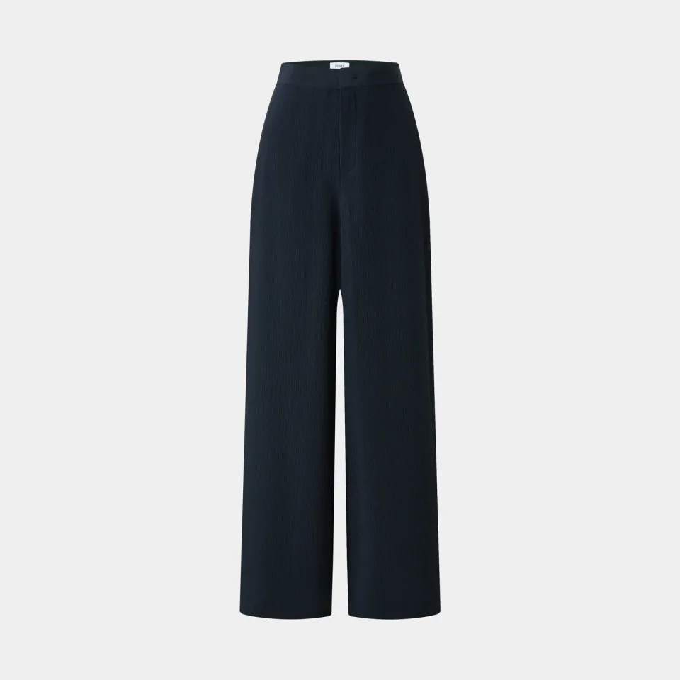 PORTS Elevation pantaloni verde bosco seta vita alta
