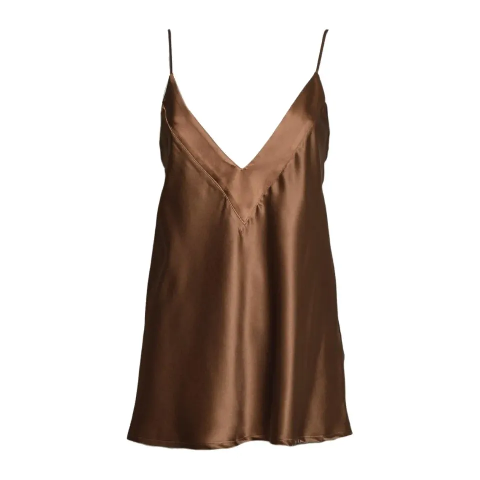 Solotre M1AB0092 top cioccolato seta