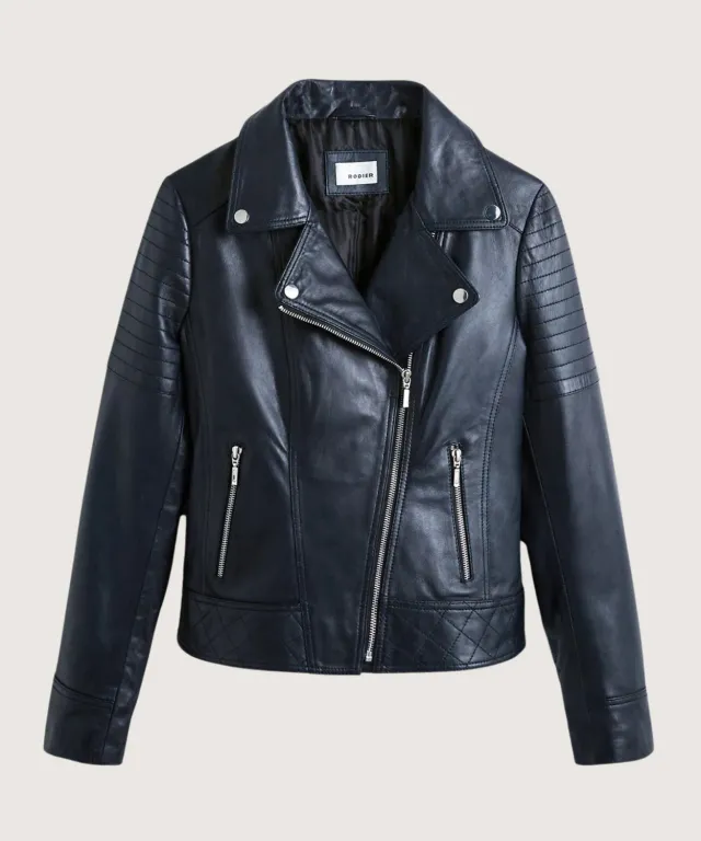 Rodier giacca perfetta pelle blu notte taglia 38 slim