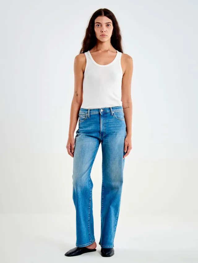 Vicolo Nina jeans straight blu vita media XS S M L denim