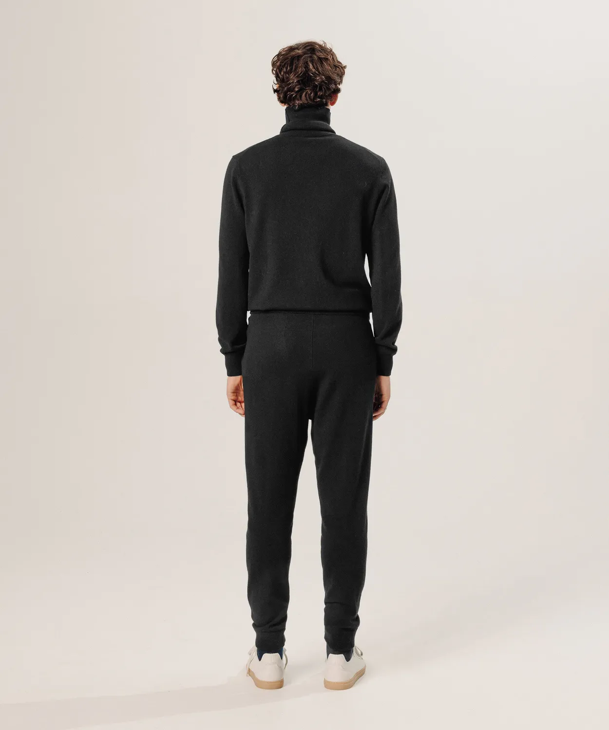 Rodier Pantaloni Jogging Cashmere 2 Fili Nero 100% Cashmere