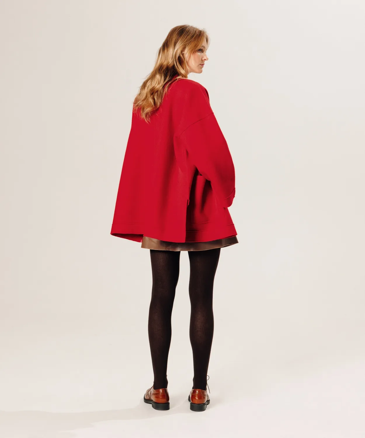 Rodier Cappotto oversize lana cotta rosso