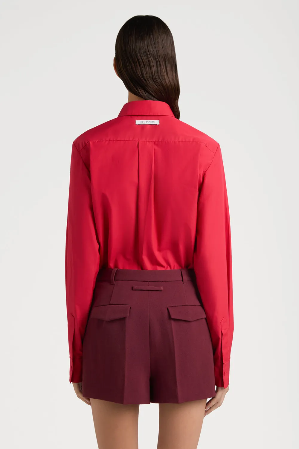 Ports 1961 PW125HLS11 camicia rossa paper cut fantasia