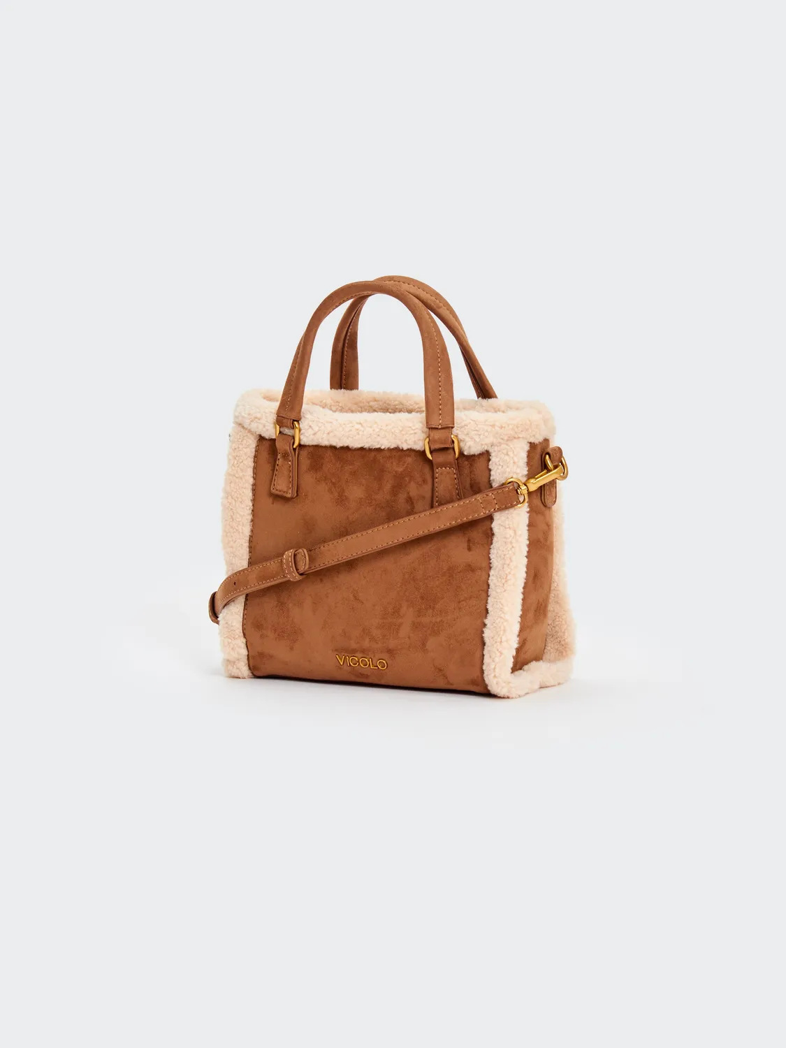 Vicolo Borsa Lumi Mini Tracolla Beige Marrone Unica